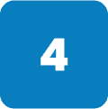 A blue square containing the number four, centered and easily readable